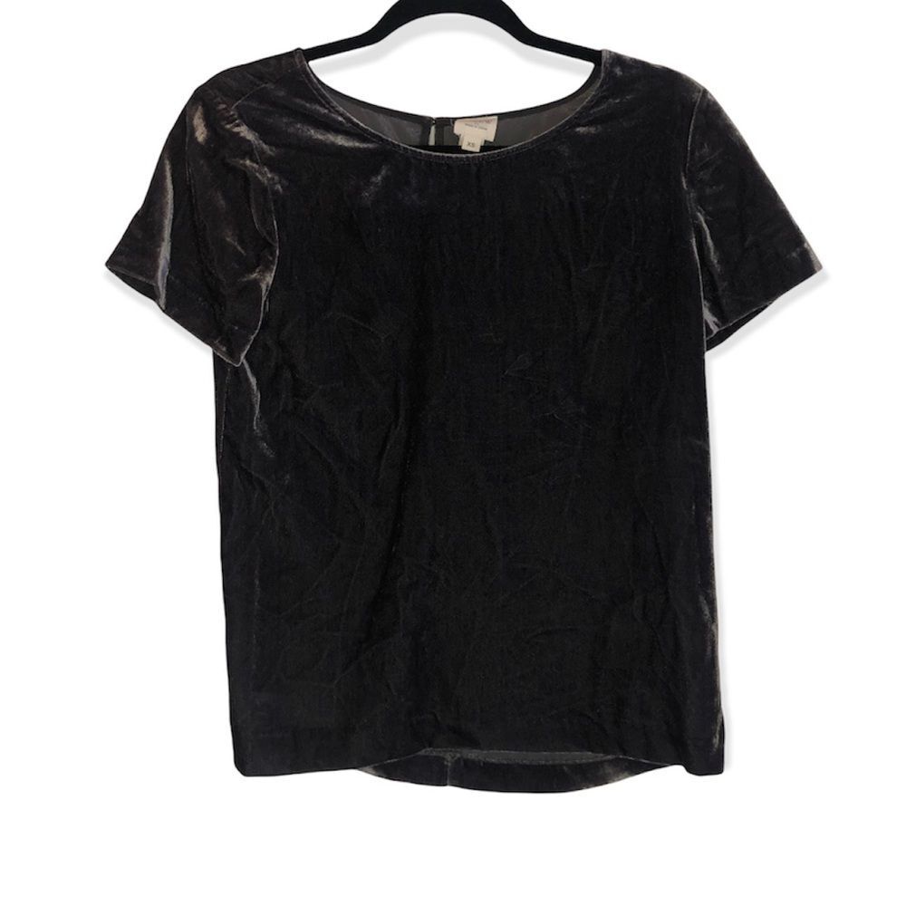 J. Crew Grey Velvet Top